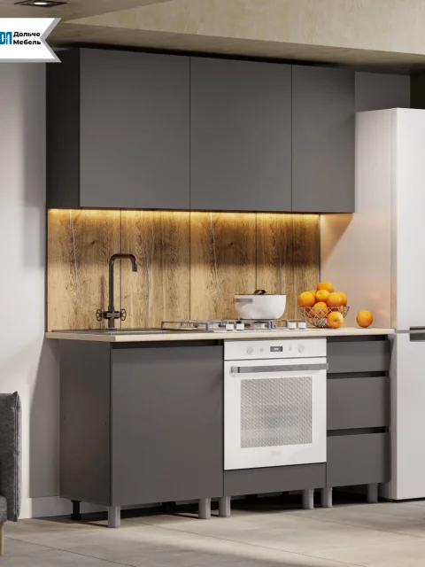 Кухонный гарнитур Денвер 1,6 м модульная кухня прямая 160 см с шкафами и тумбами, для дома и квартиры, без столешницы
